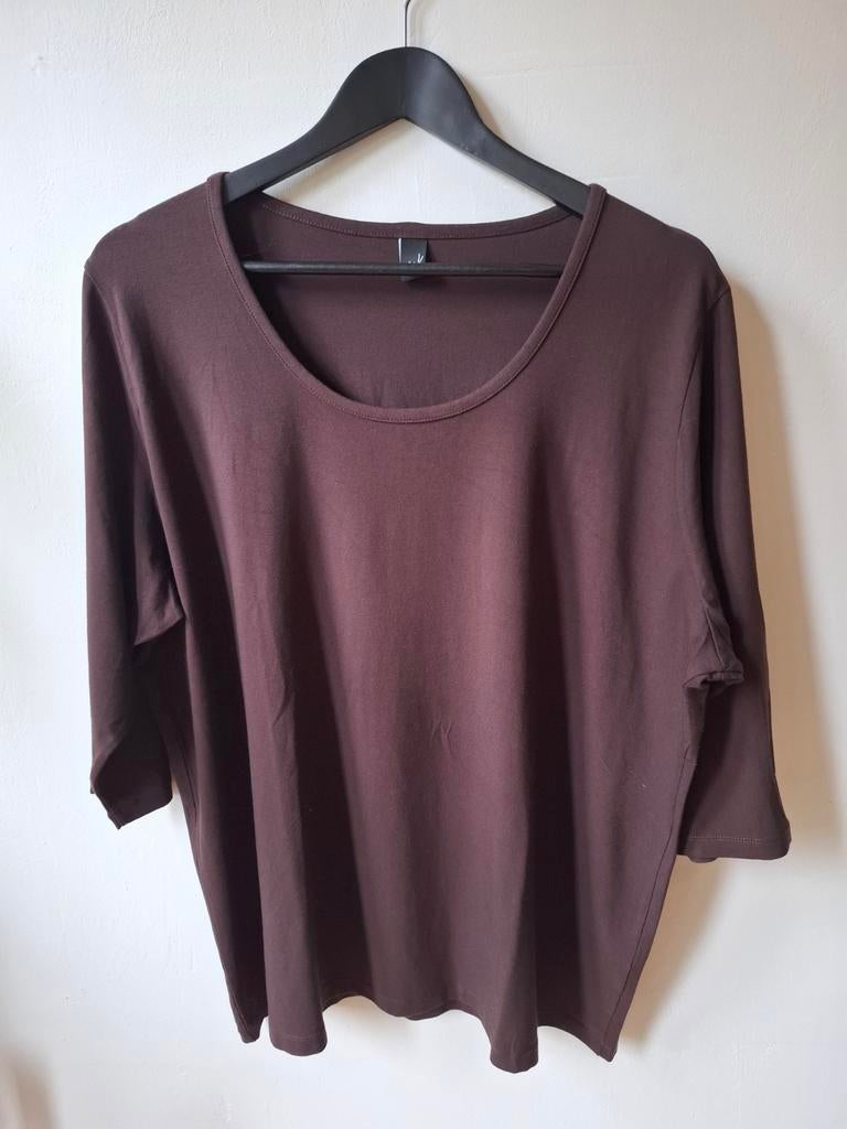 Yoek donkerbruine viscosemix top maat XXL/54/56, Kleding | Dames, Grote Maten, Yoek, Bruin, Yoek, Zo goed als nieuw