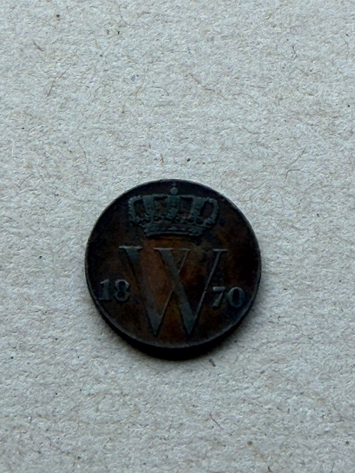 1/2 cent 1870, Ophalen of Verzenden, Koning Willem III, 1 cent