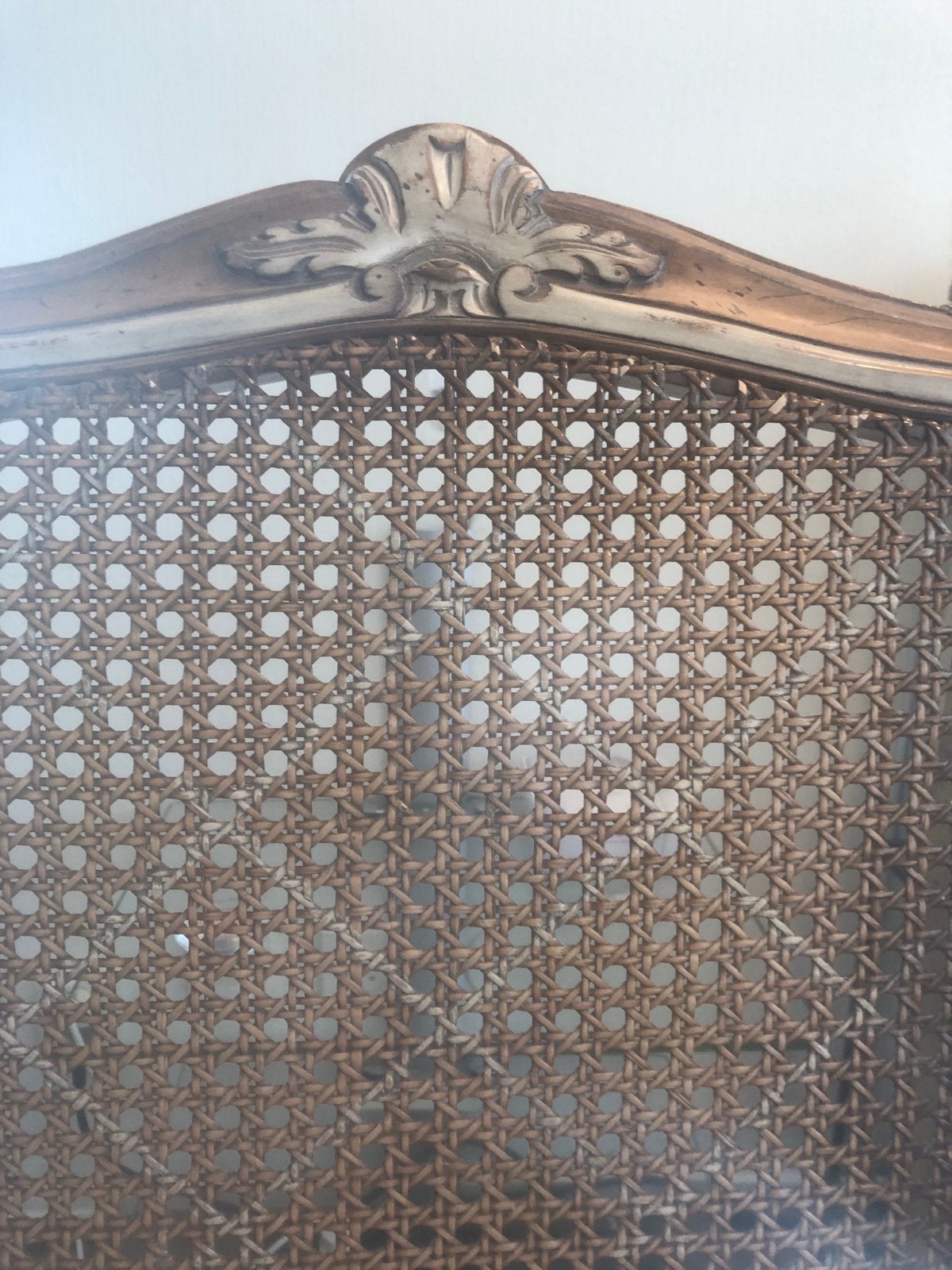 Set van 6 Louis XV luxe eetkamerstoelen met rotan rugleuning, Ophalen of Verzenden, Overige kleuren, Stof, Vier