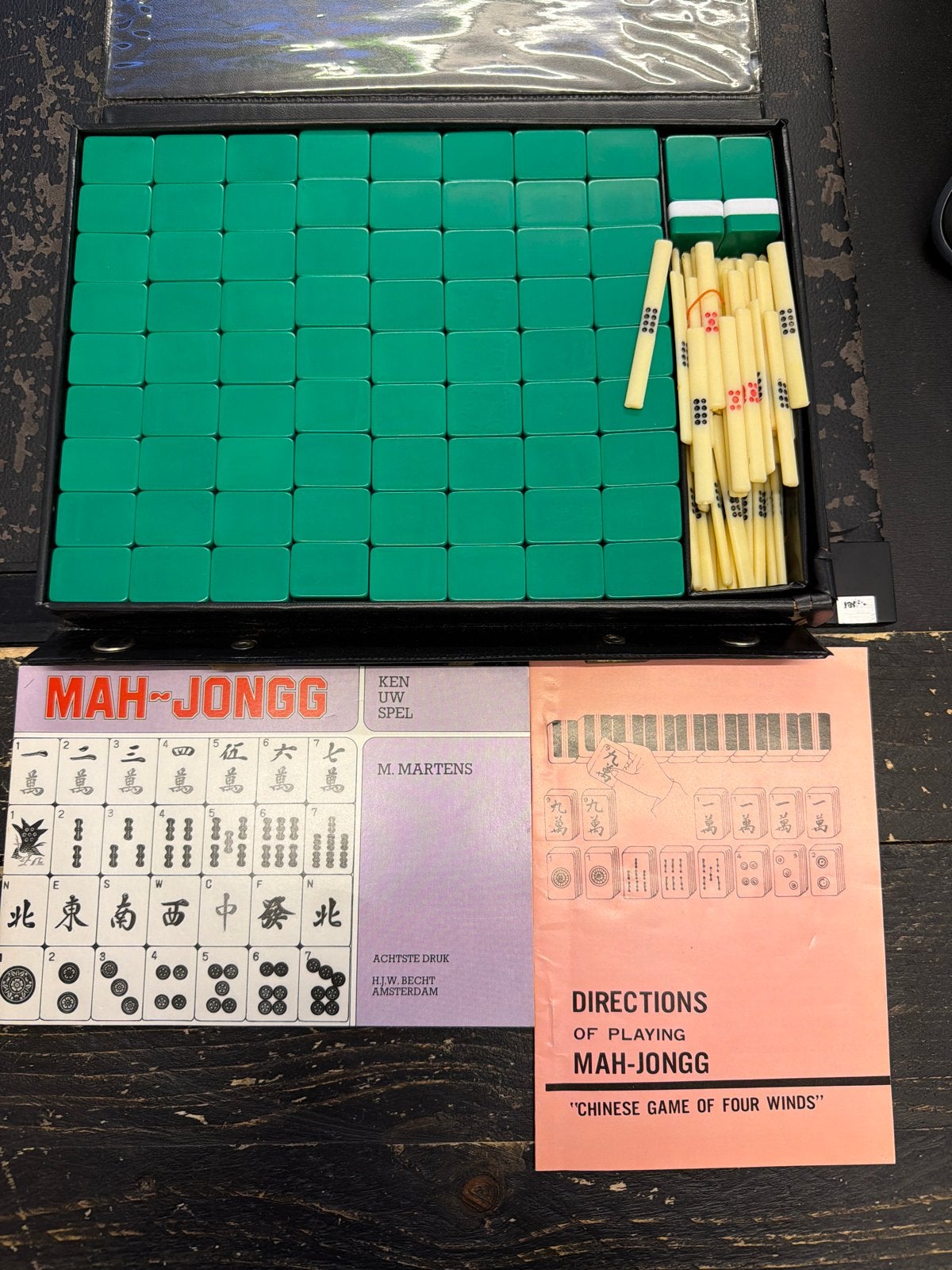 Mah-Jongg Spel - Compleet met Handleidingen, Ophalen, Gebruikt, ., Drie of vier spelers