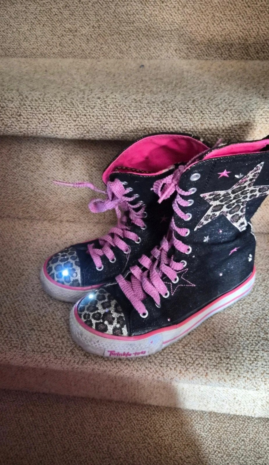 Skechers Twinkle Toes laarzen maat 34 met LED-lampjes, Gebruikt, Meisje, Laarzen, Skechers