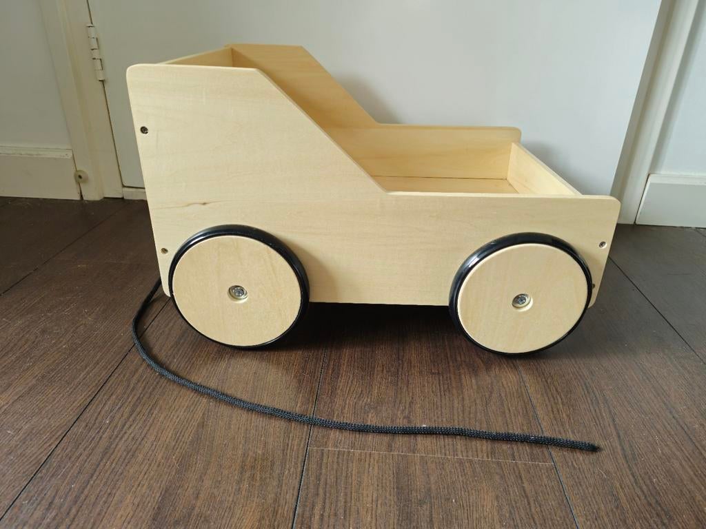 Houten trekkar/klapkratkar Hema, Kinderen en Baby's, Speelgoed | Houten speelgoed, Ophalen of Verzenden, Zo goed als nieuw, Duw- of Trekspeelgoed