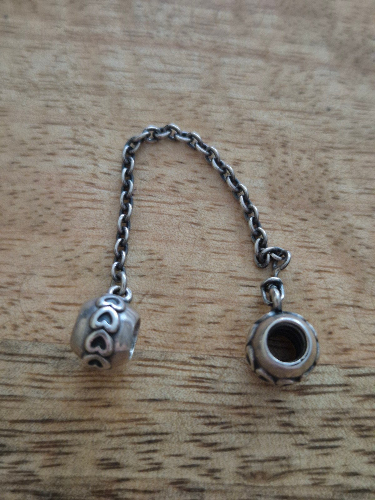Pandora originele veiligheidketting zilveren met hartjes, Sieraden, Tassen en Uiterlijk, Bedels, Ophalen of Verzenden, Zo goed als nieuw