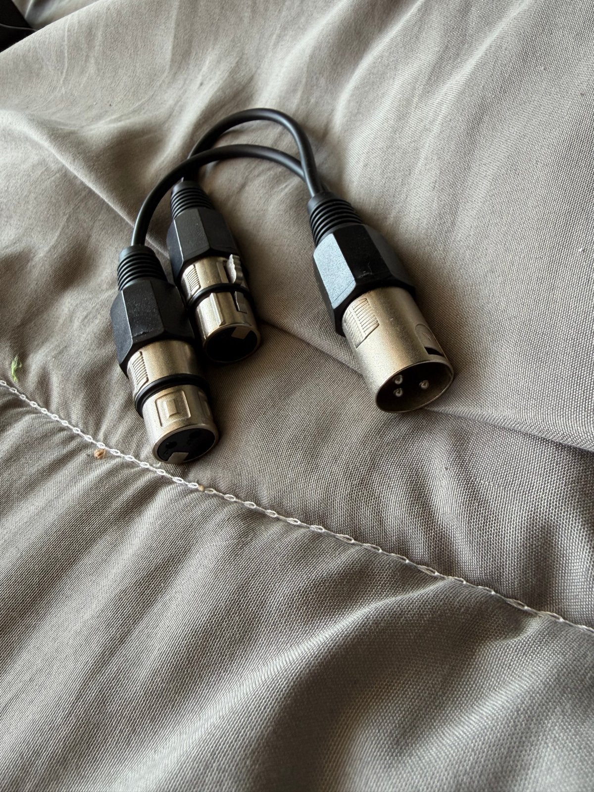 XLR Y-kabel - 1x XLR Male naar 2x XLR Female, Ophalen of Verzenden, Gebruikt, Apparatuur