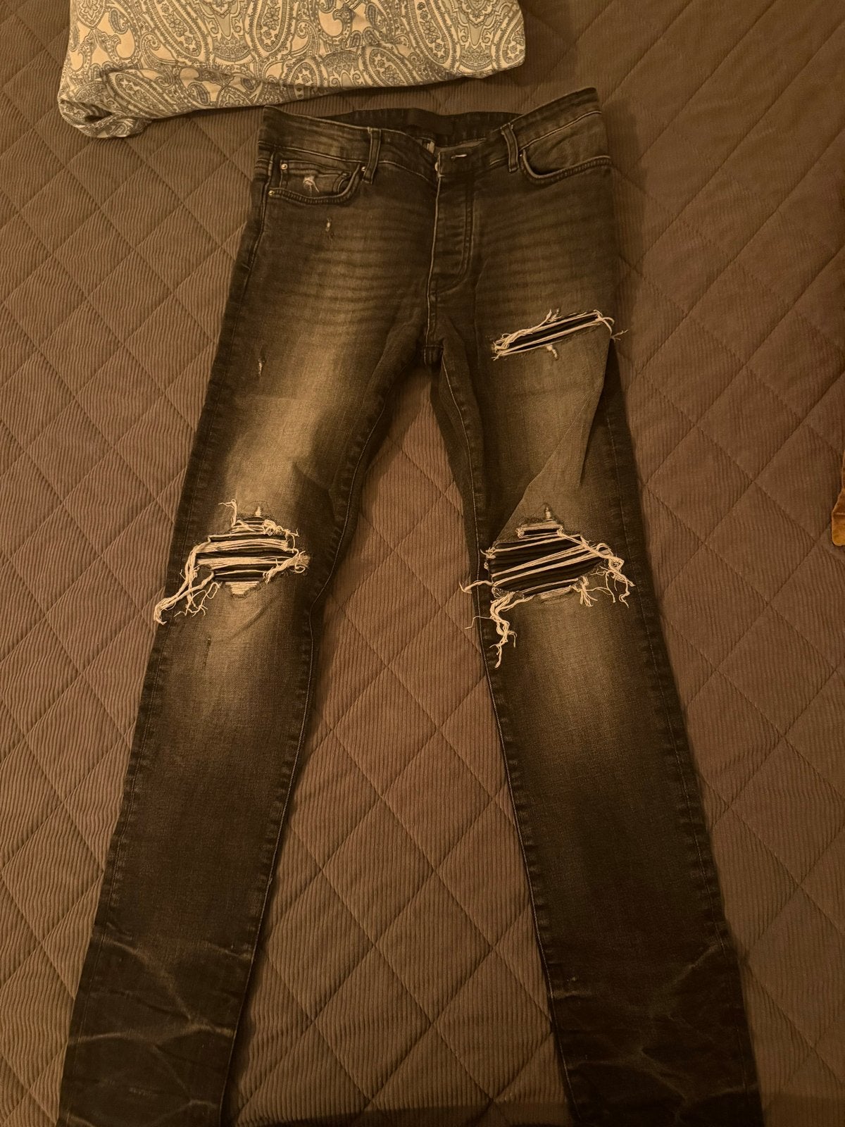 Amiri Jeans Zwart met Scheuren - Maat W32/M, Ophalen of Verzenden, Gedragen, Zwart, W32 (confectie 46) of kleiner