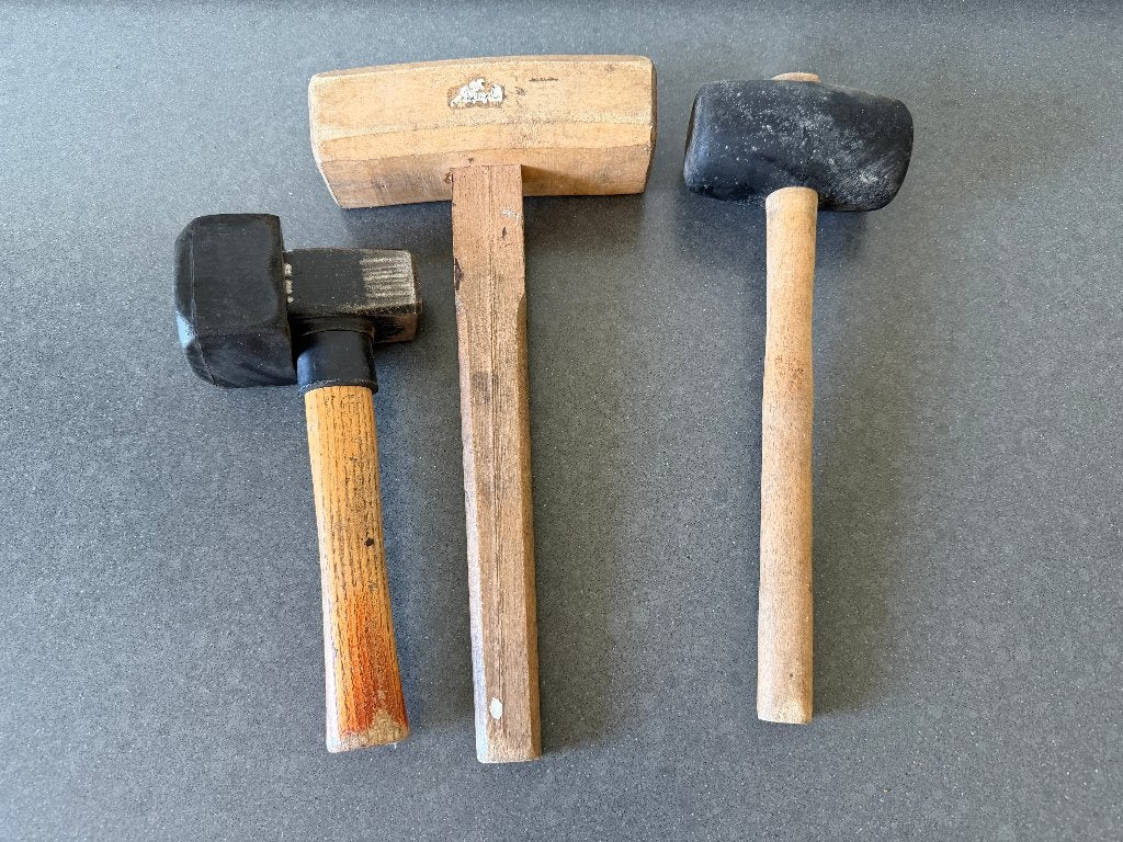 Moker - antieke houten hamer - rubberen hamer, Ophalen of Verzenden, Gebruikt