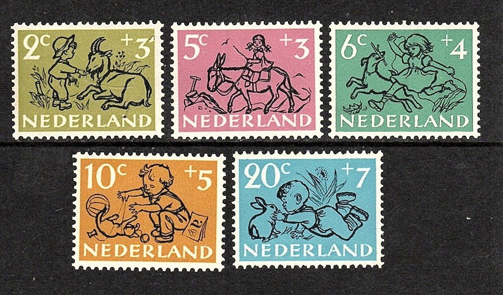 Nvph 596-600 kinderzegels 1952 postfris, Postzegels en Munten, Ophalen of Verzenden, Na 1940, Postfris