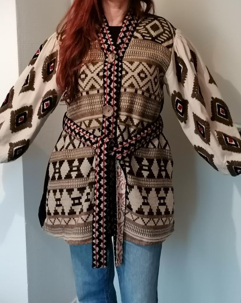 * Ibzmode Bohemian Tuniek/Vest XS/S - Velvet & Geborduurd, Kleding | Dames, Ibzmode, Overige kleuren, Ophalen of Verzenden, Zo goed als nieuw