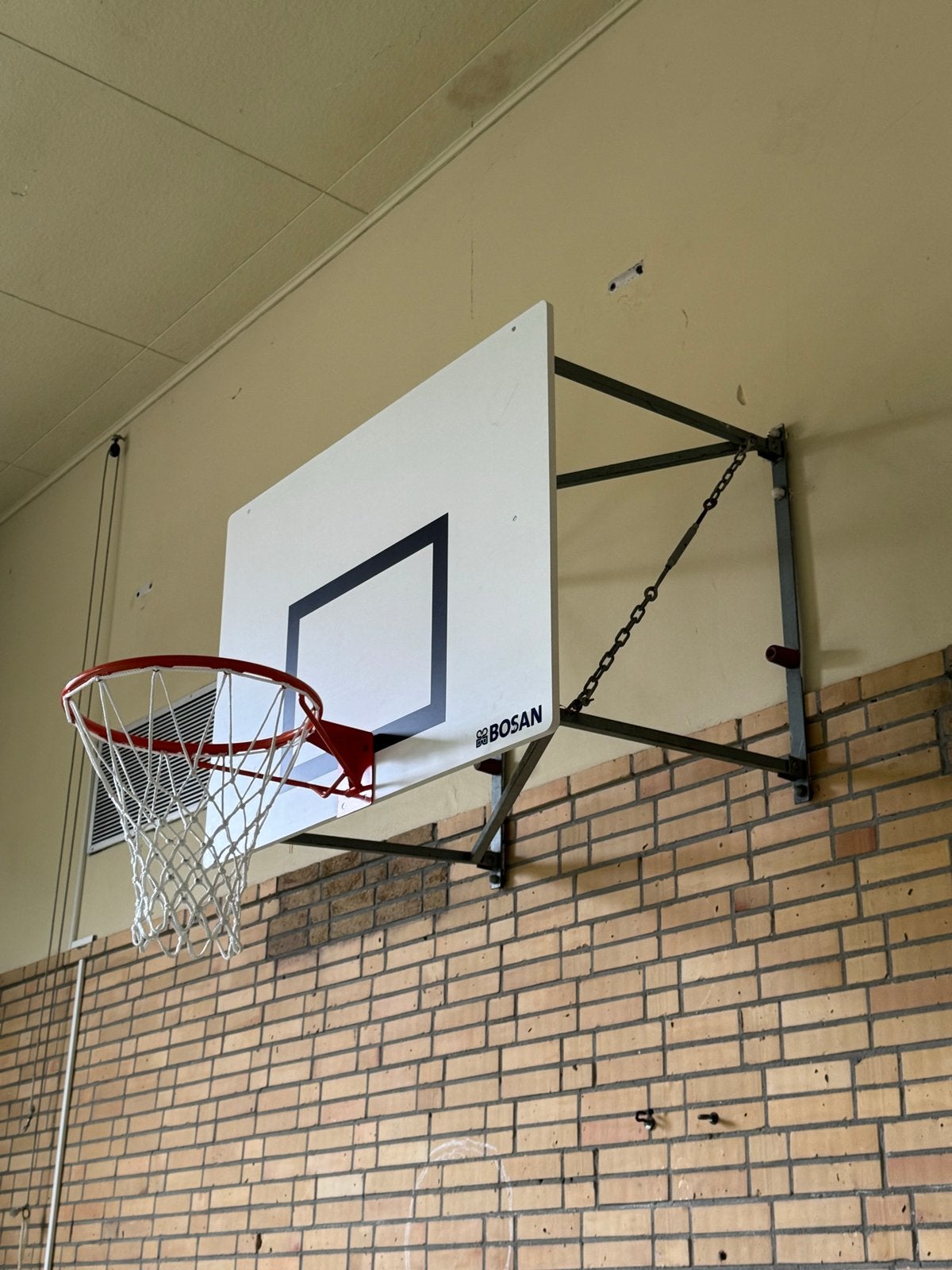 Basketbalbord met ring en net - Bosan, Ophalen, Gebruikt, Ring, Bord of Paal