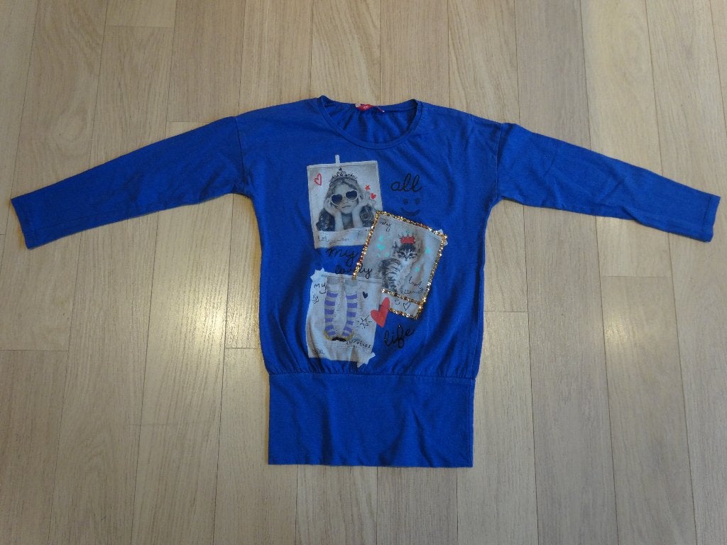 Blauwe longsleeve Hema mt 110-116, Ophalen of Verzenden, Zo goed als nieuw, Meisje, Shirt of Longsleeve