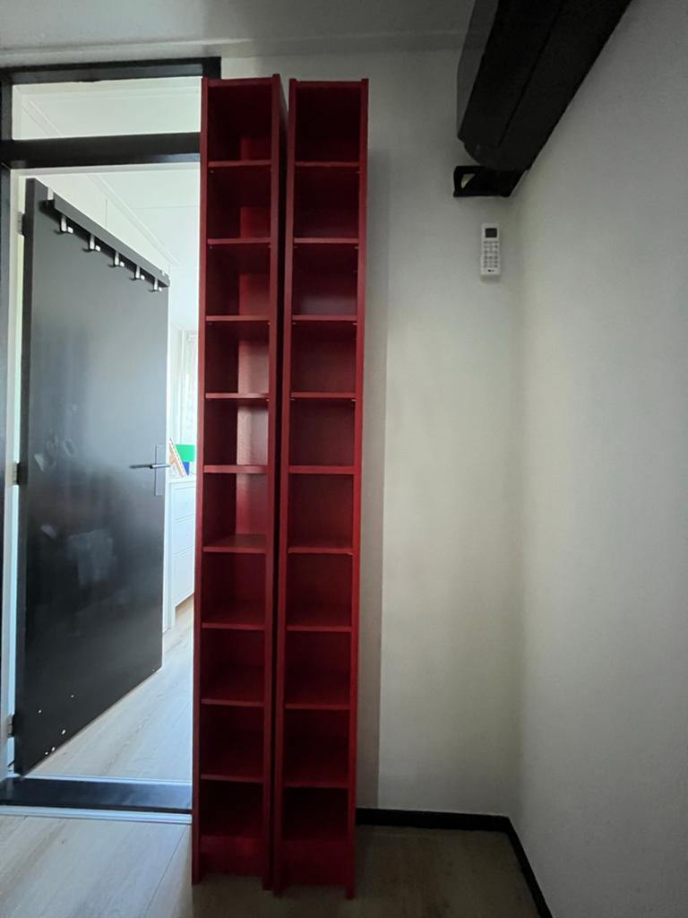 Gnedby IKEA CD/DVD kast - Rood (2 stuks), Ophalen, Gebruikt, 150 discs of meer, Hout