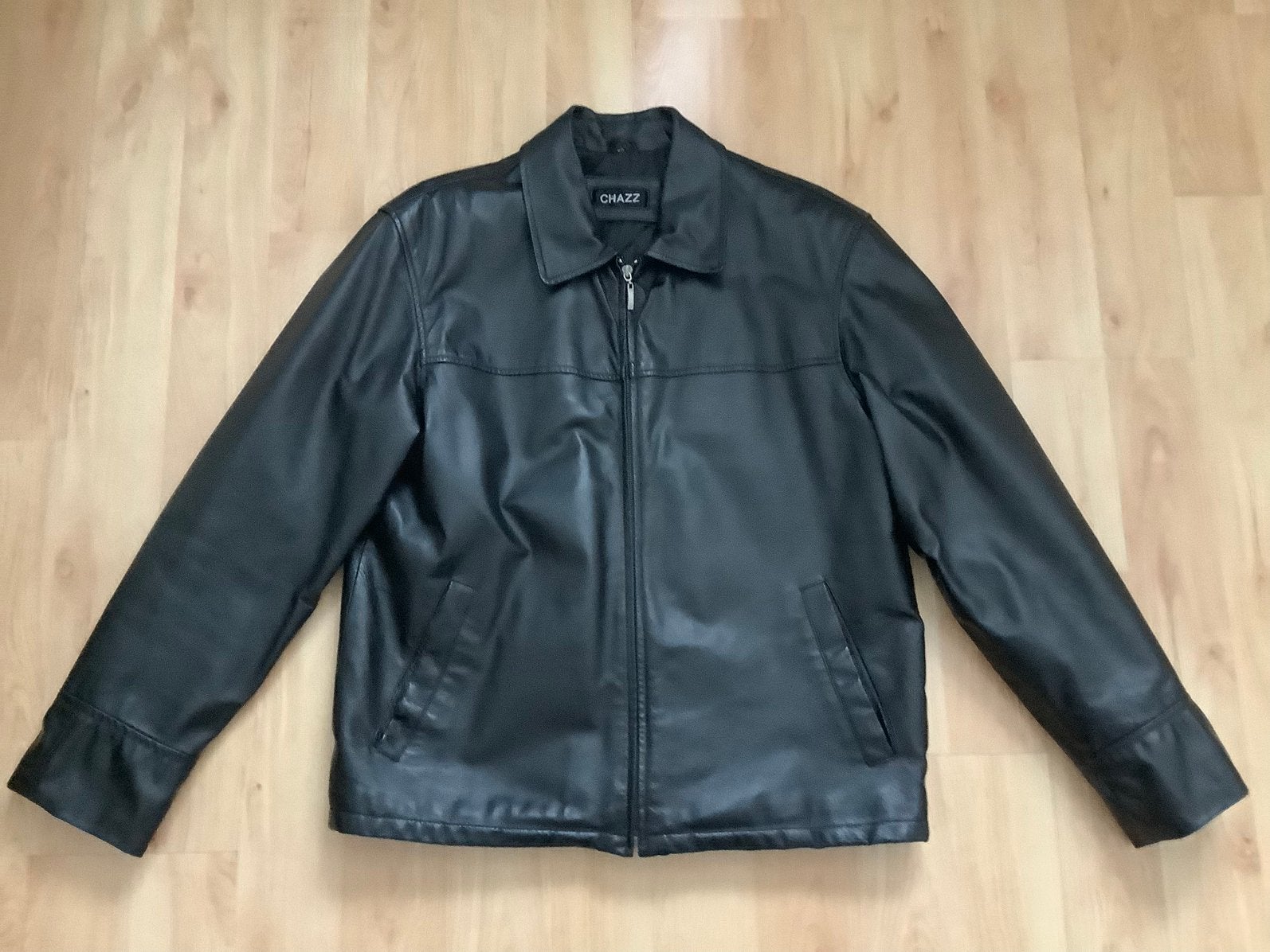 Chazz leren jas - Maat 50, Kleding | Heren, Jassen | Winter, Ophalen of Verzenden, Zo goed als nieuw, Maat 48/50 (M), Zwart