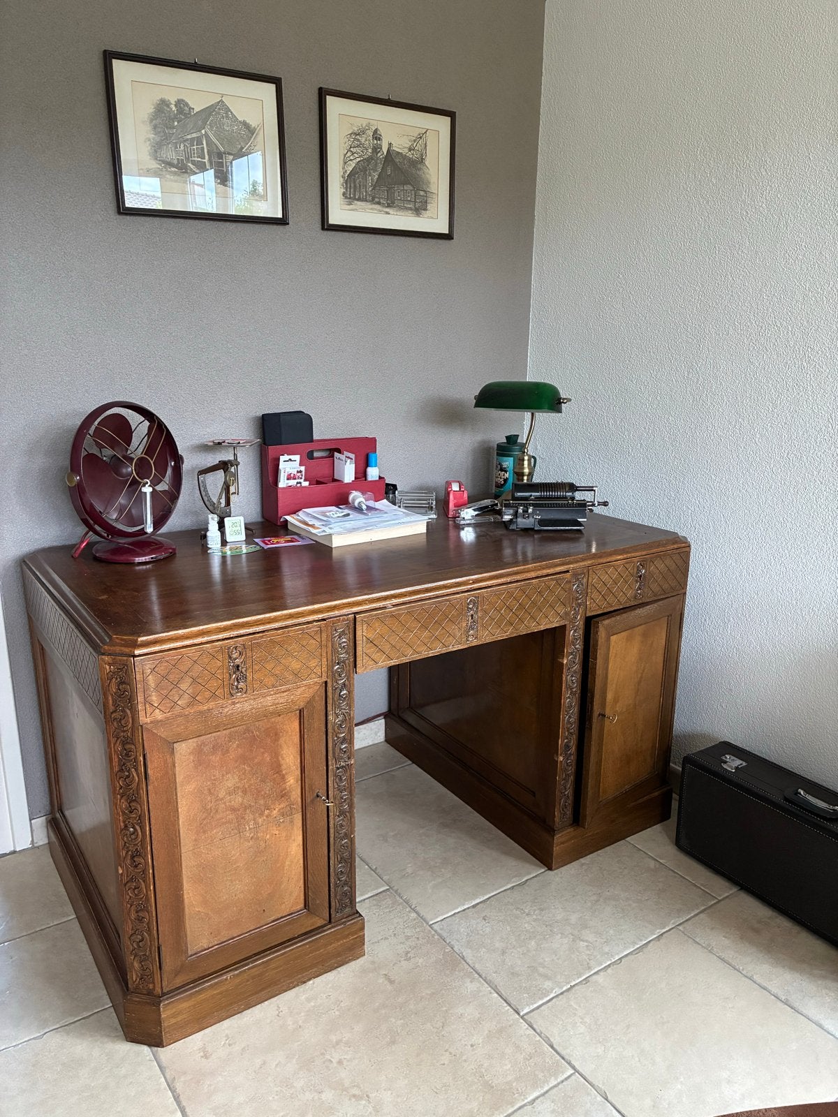 Oud eiken  bureau, Ophalen, Overige typen, Gebruikt, Antiek
