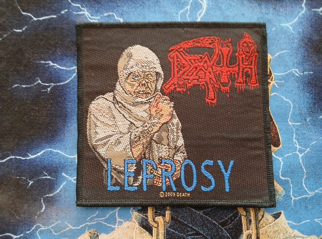 Death vrij  mooie Leprosy 2009 patch d41 metal, Ophalen of Verzenden, Nieuw, Kleding