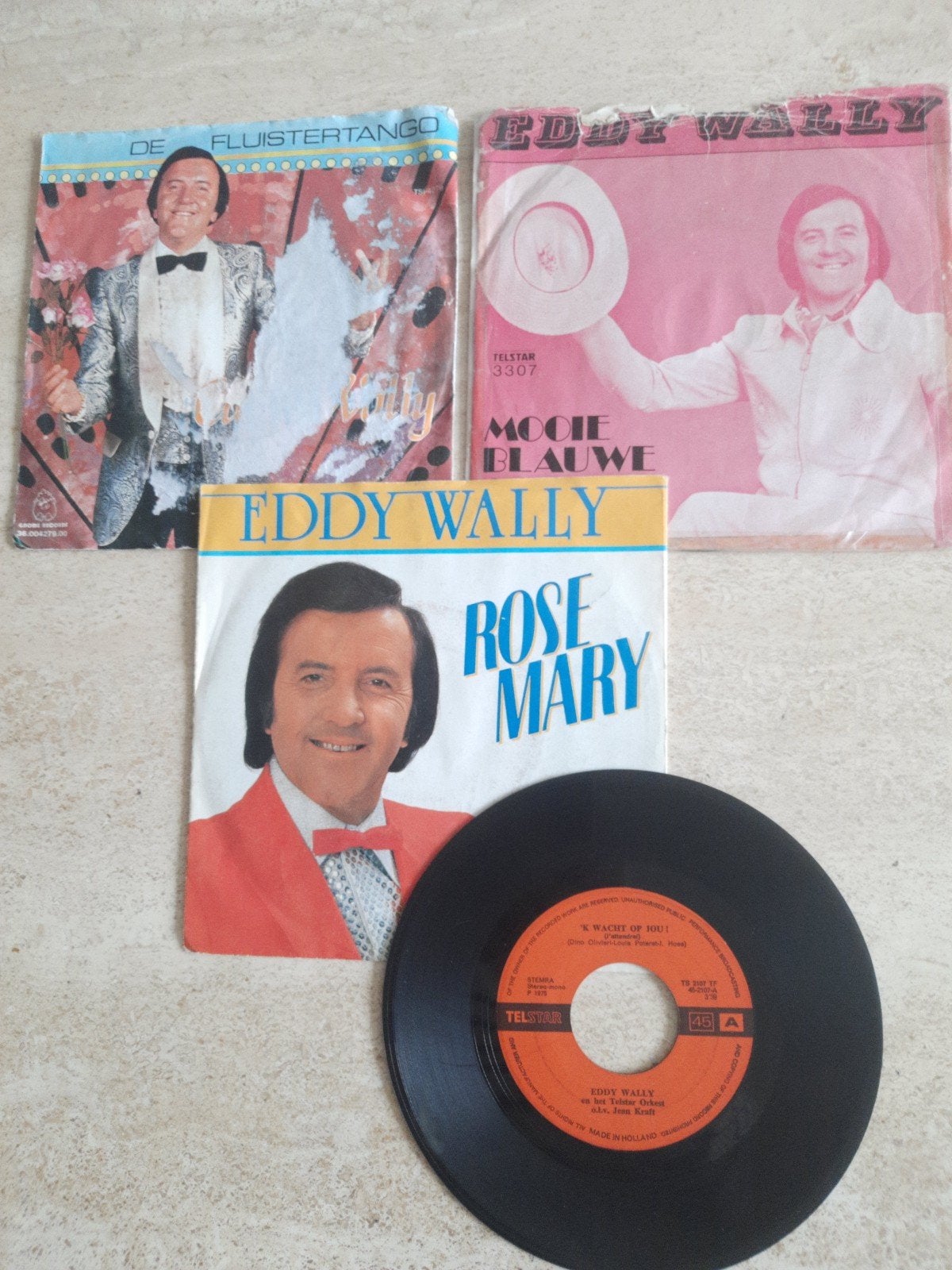 4x vinyl singels van Eddy Wally, Ophalen of Verzenden, Zo goed als nieuw, Overige formaten, Levenslied of Smartlap