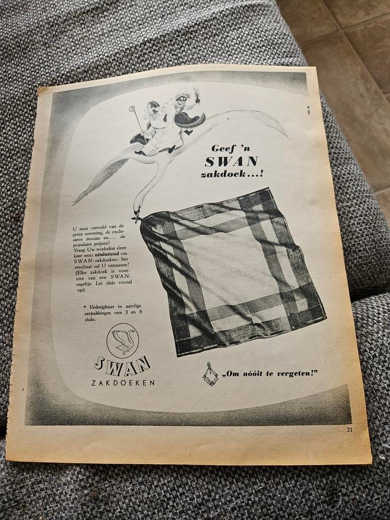 Sinterklaas Oude advertentie Swan zakdoeken, Diversen, Ophalen of Verzenden
