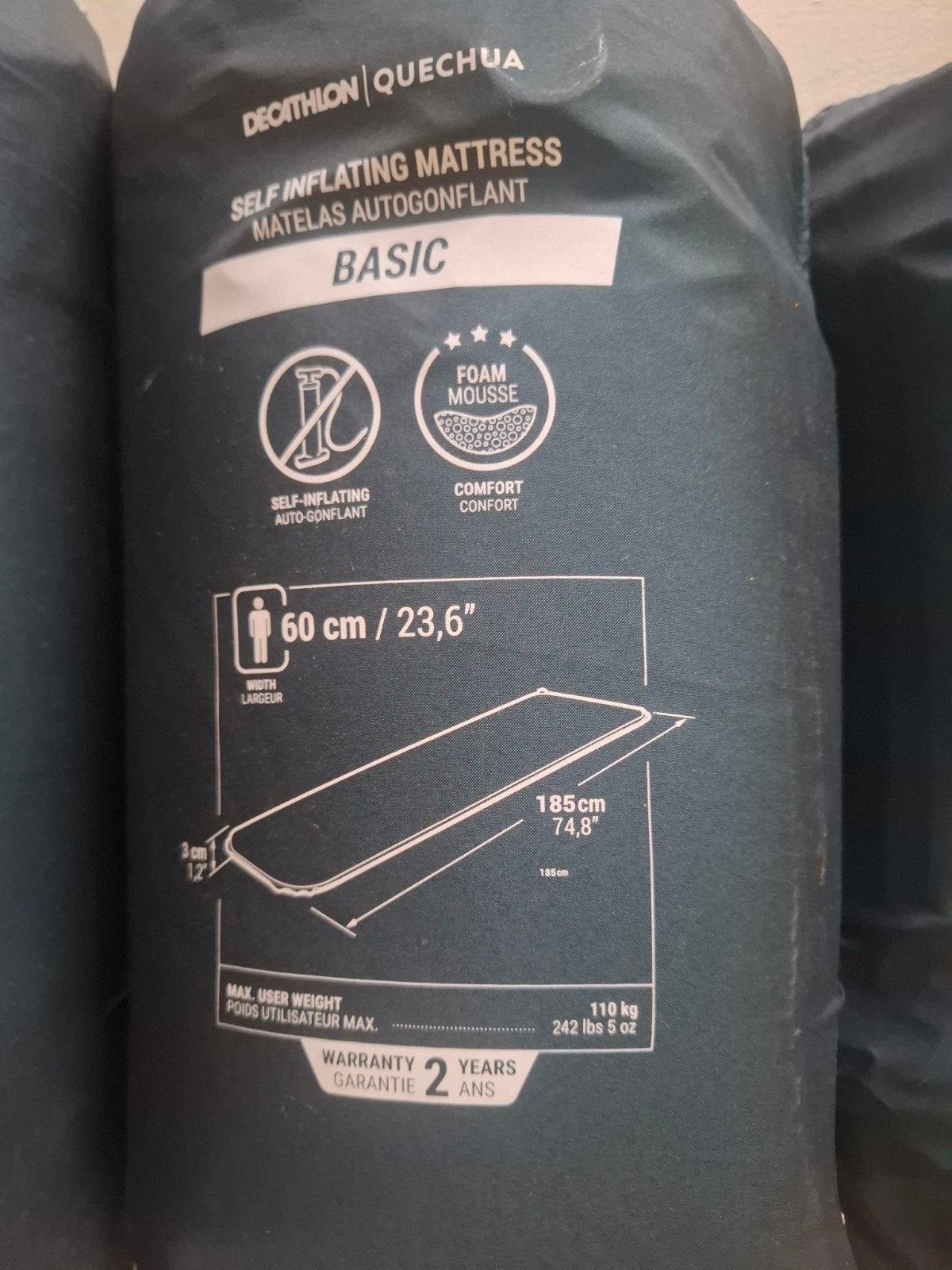 4x Decathlon Quechua Zelfopblaasbaar Matras Basic, Ophalen, Gebruikt, 1-persoons