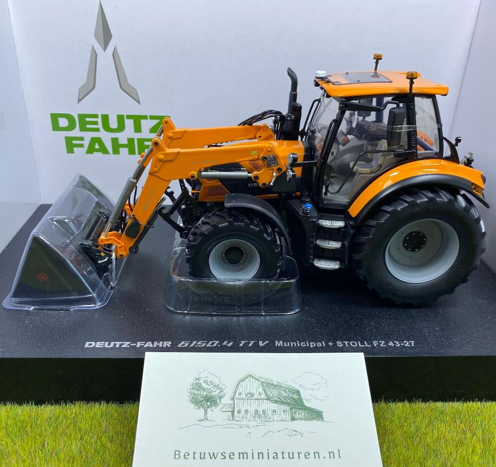 Deutz-Fahr 6150.4 TTV Municipal + Stoll FZ voorlader 1:32 UH, Ophalen of Verzenden, Nieuw, Tractor of Landbouw, Universal Hobbies