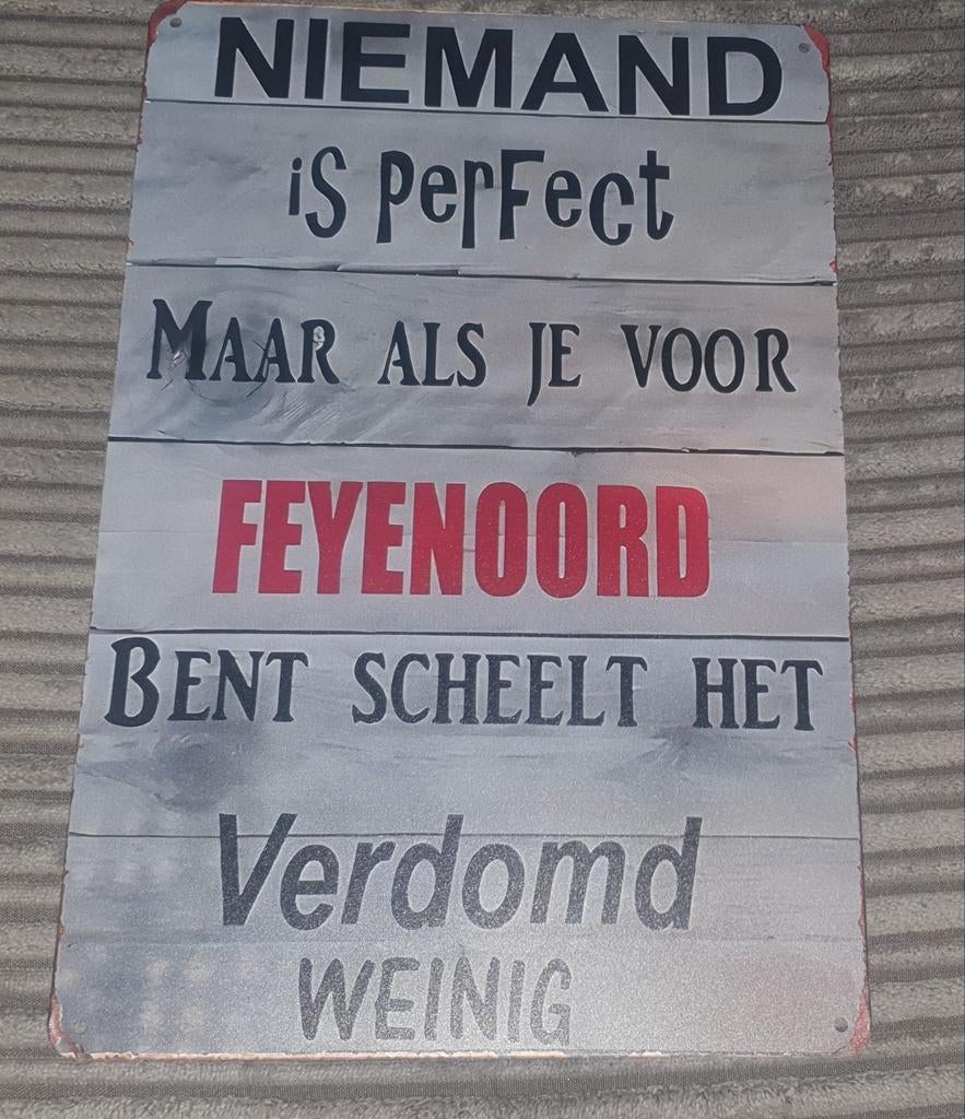 Feyenoord wandbord van 30x20 cm, perfect voor de mancave, ba, Ophalen of Verzenden, Nieuw, Feyenoord, Overige typen