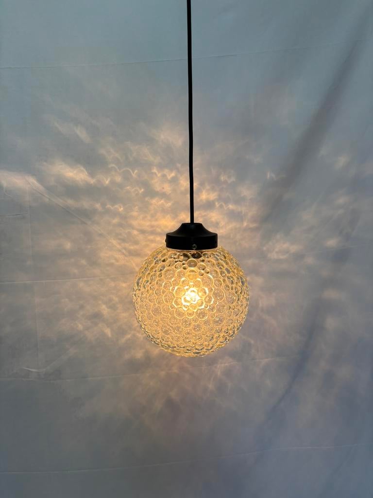 Sfeervolle Vintage 'Bubble Glass' Hanglamp, Ophalen of Verzenden, Gebruikt