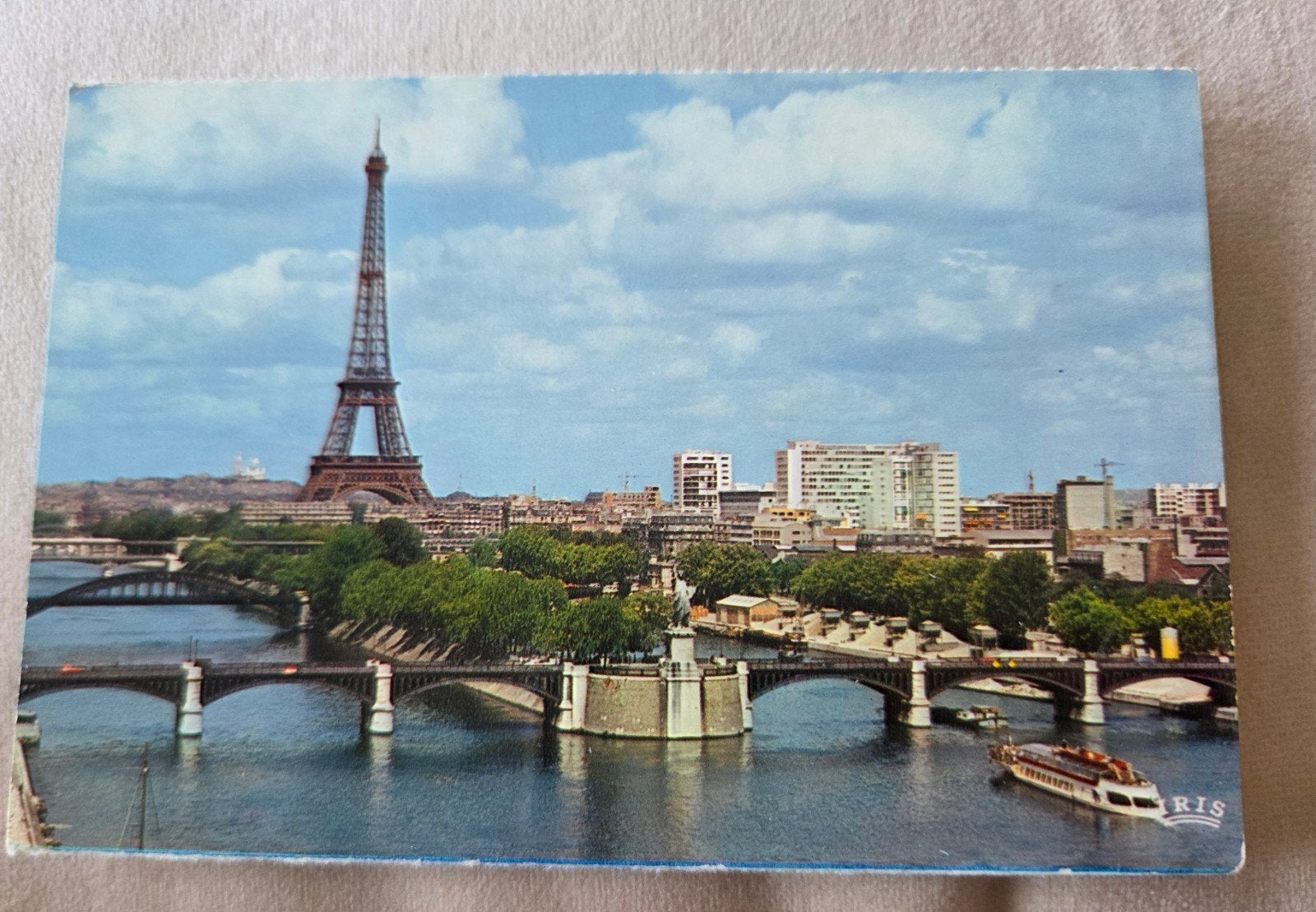 Vintage Ansichtkaart Eiffeltoren en de Seine, Parijs, Verzenden, Ongelopen, Frankrijk