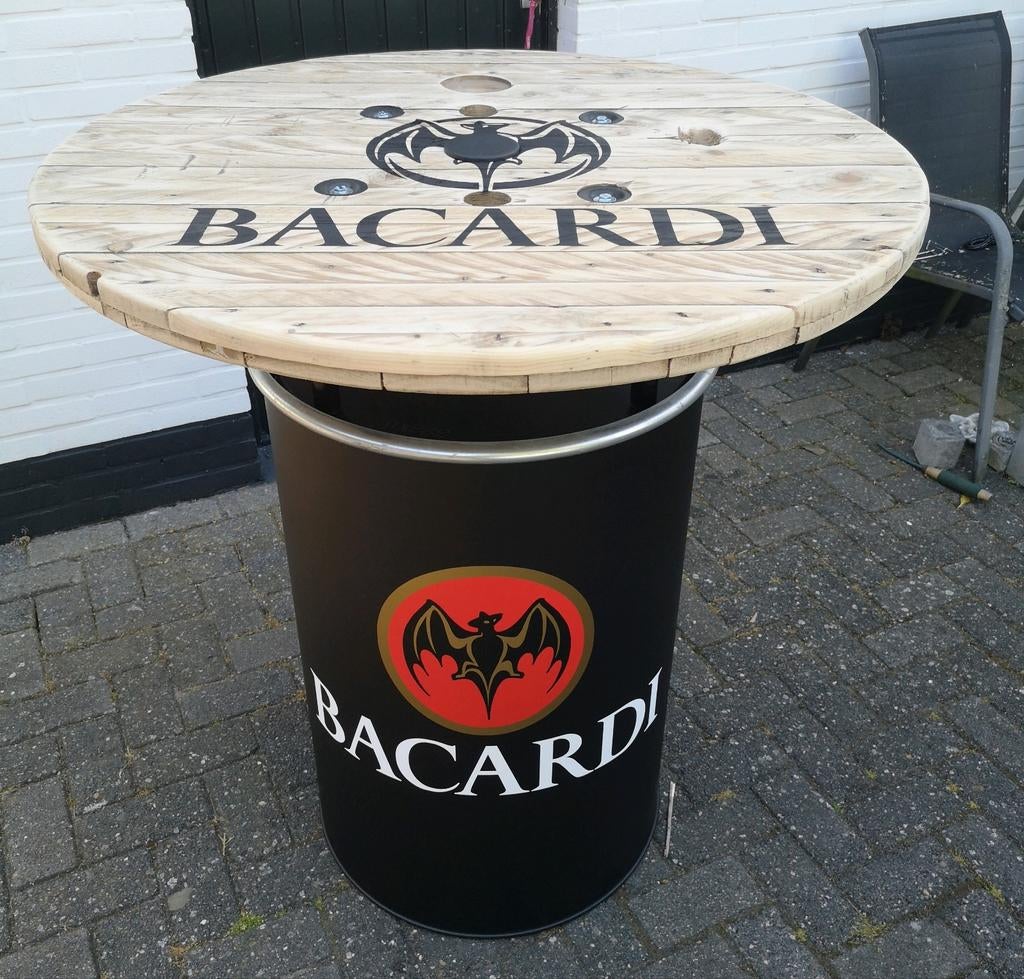 BACARDI statafel met groot houten blad, Ophalen of Verzenden, Nieuw, Gebruiksvoorwerp