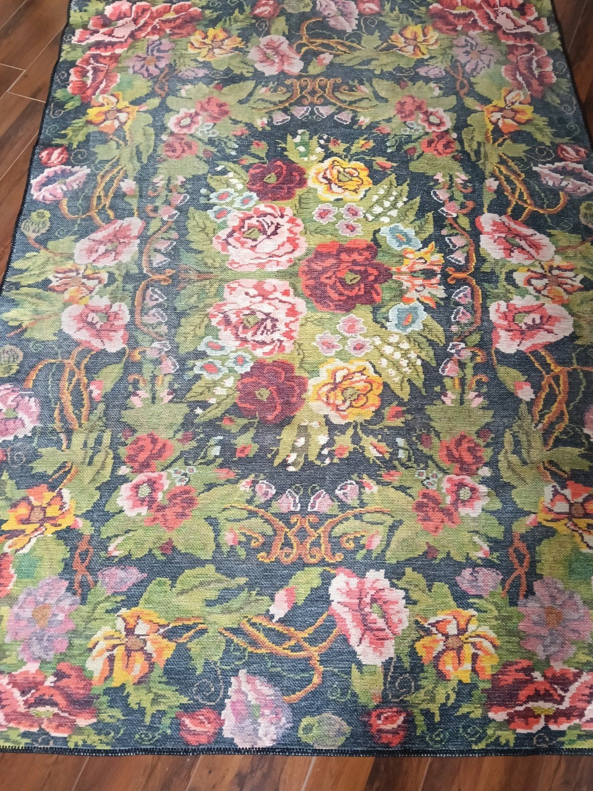 Rozen Kelim Vloerkleed - 220x150cm, Huis en Inrichting, Stoffering | Tapijten en Kleden, Ophalen, Gebruikt, 100 tot 150 cm, Bloemen, Kelim, Traditioneel