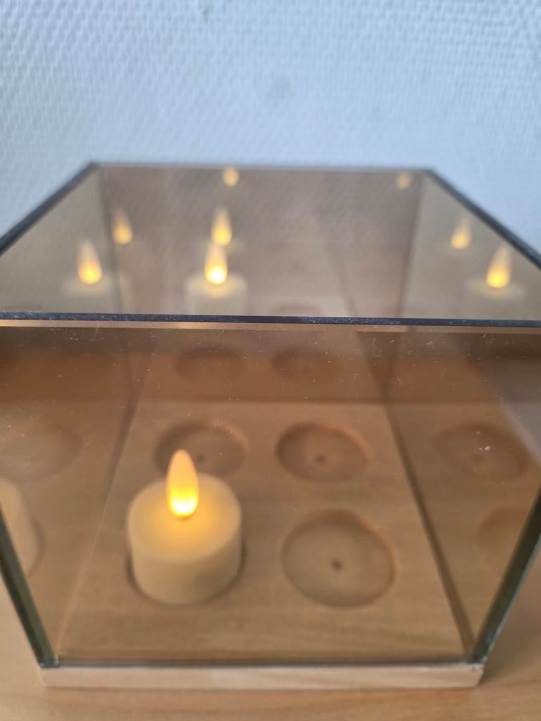 Waxine licht houder / infinity kaars houder / spiegeleffect, Ophalen of Verzenden, Overige materialen