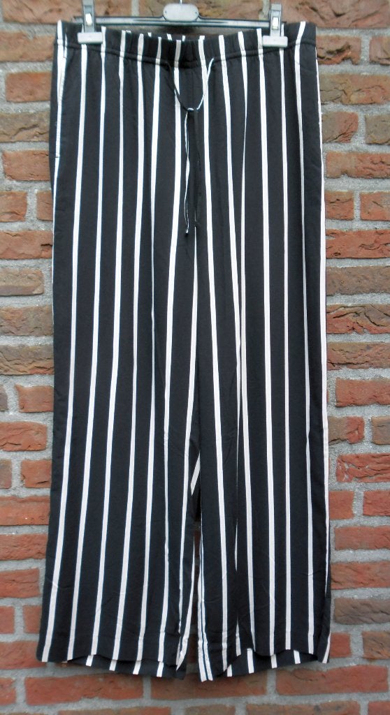 H&M nieuwe gestreepte wide leg broek L met elastiek, Kleding | Dames, Broeken en Pantalons, H&M, Meerkleurig, Maat 42/44 (L), Nieuw