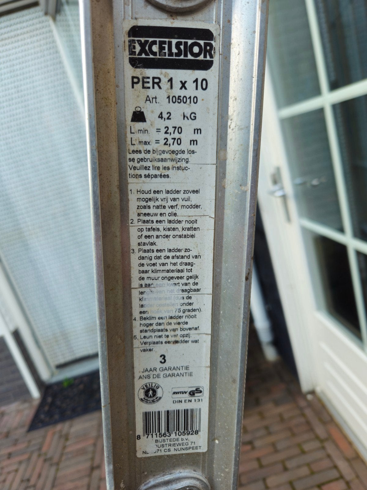 Excelsior (voorloper Altrex) Ladder PER 1 x 10 - 2.70m, Ophalen, Gebruikt, 2 tot 4 meter