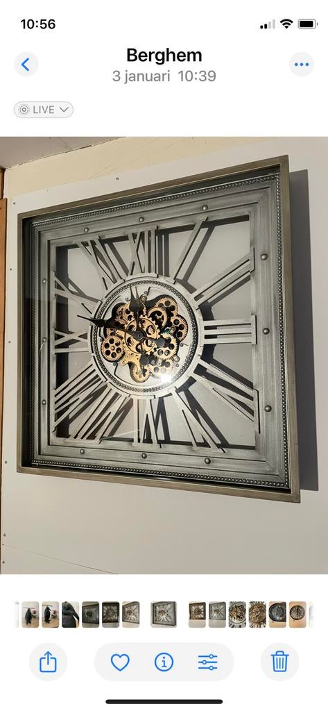 Zware industriele wandklok, Huis en Inrichting, Woonaccessoires | Klokken, Ophalen, Nieuw, Wandklok