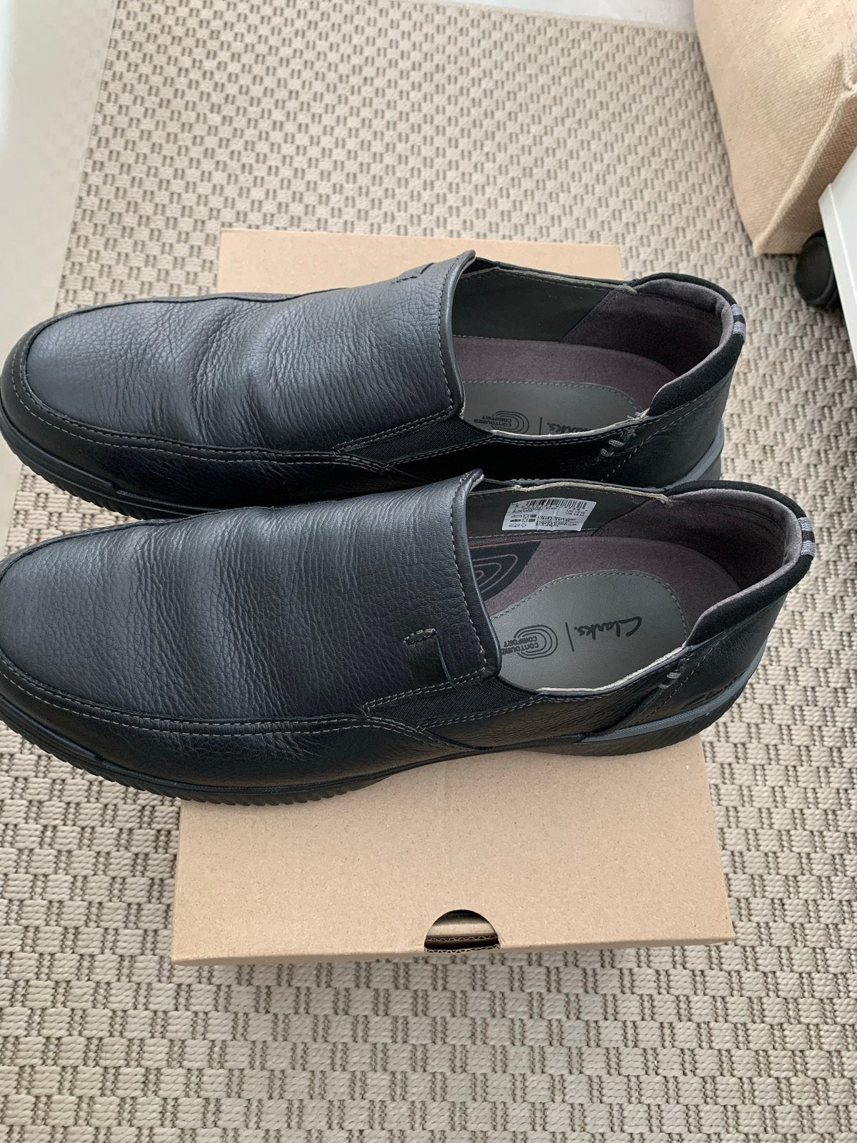 Clarks Donaway Step Herenschoenen Zwart Leer Maat 47, Loafers, Verzenden, Zwart, Zo goed als nieuw