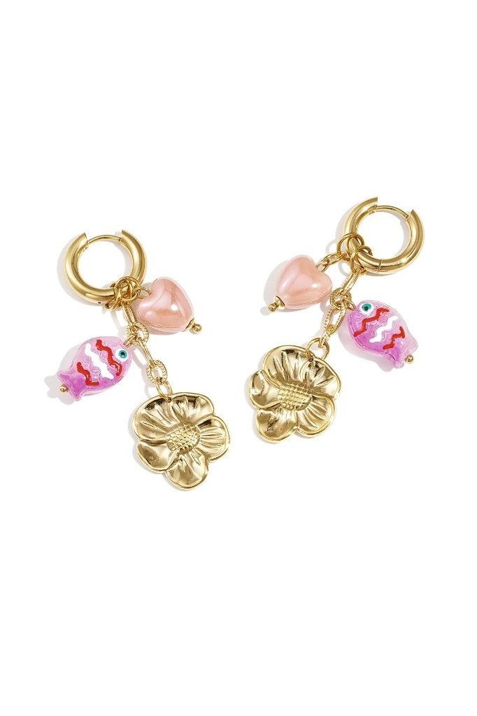 Roestvrijstalen oorbellen met hanger in de vorm van een vis, Sieraden, Tassen en Uiterlijk, Ophalen of Verzenden, Nieuw, Zilver