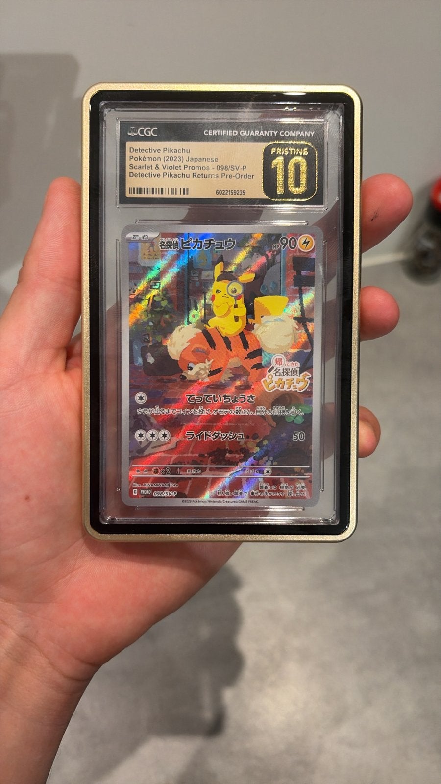 CGC 10 Detective Pikachu Returns Promo Japanse Pokémon Kaart, Ophalen of Verzenden, Nieuw, Losse kaart, Foil