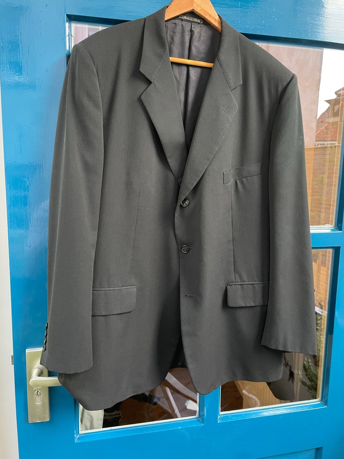 Corneliani Heren Colbert Zwart Grijs 100% Wol Maat 56 R, Ophalen of Verzenden, Gedragen, Maat 56/58 (XL), Zwart