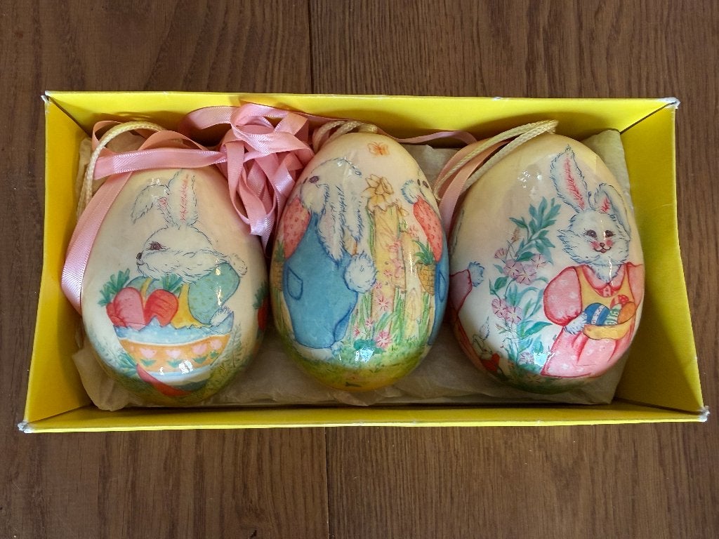 Papier maché paaseieren (3 stuks), Antiek en Kunst, Ophalen of Verzenden