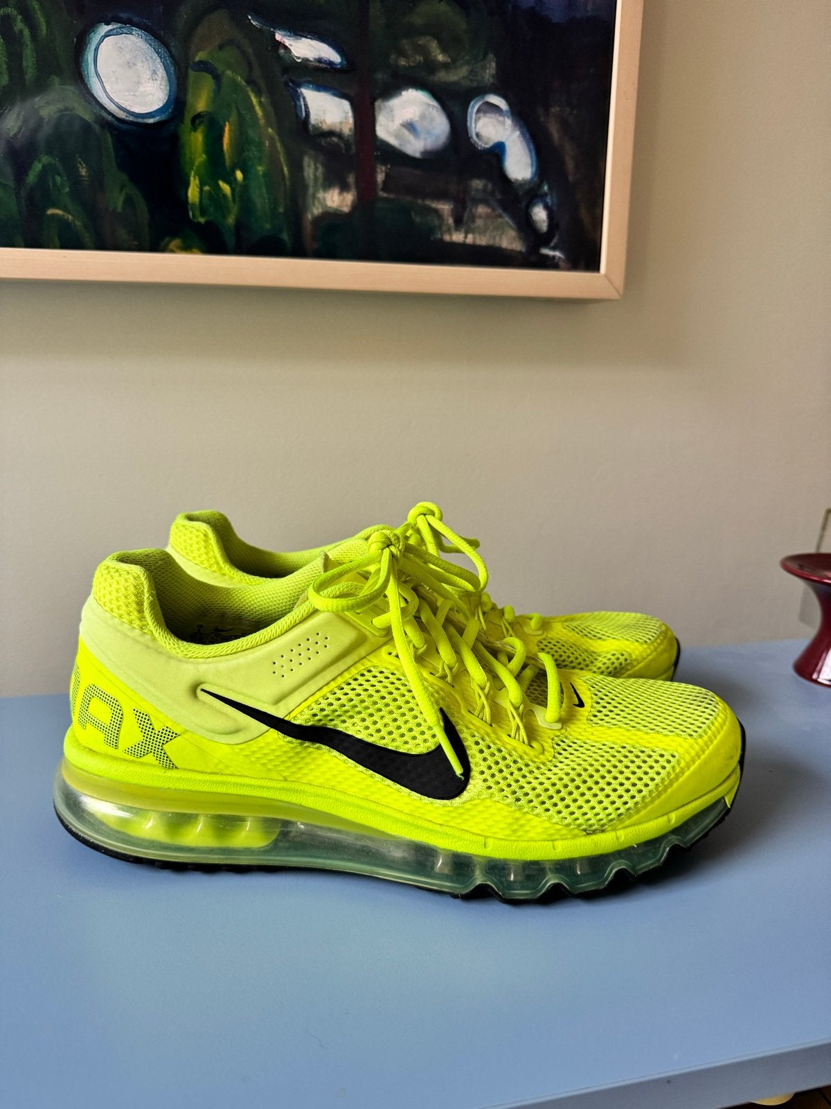 Nike Air Max Sportschoenen - Neon Geel 42,5, Overige kleuren, Ophalen of Verzenden, Sneakers of Gympen, Gedragen