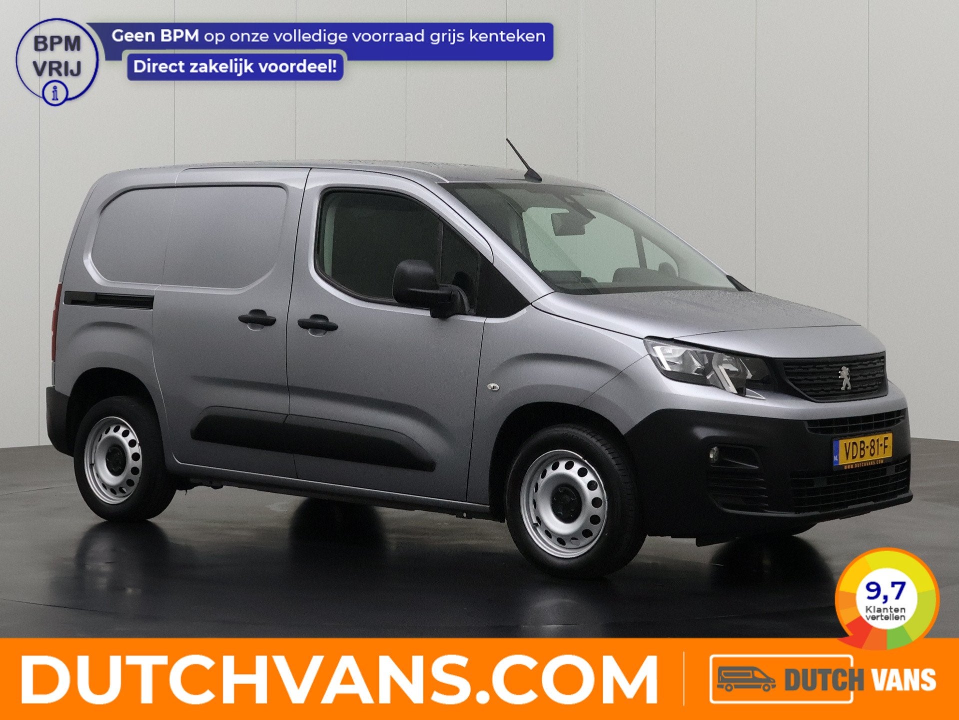 Peugeot Partner 1.6BlueHDI 100PK Asphalt | Navigatie | Airco, Auto's, Voorwielaandrijving, Stof, Gebruikt, 4 cilinders