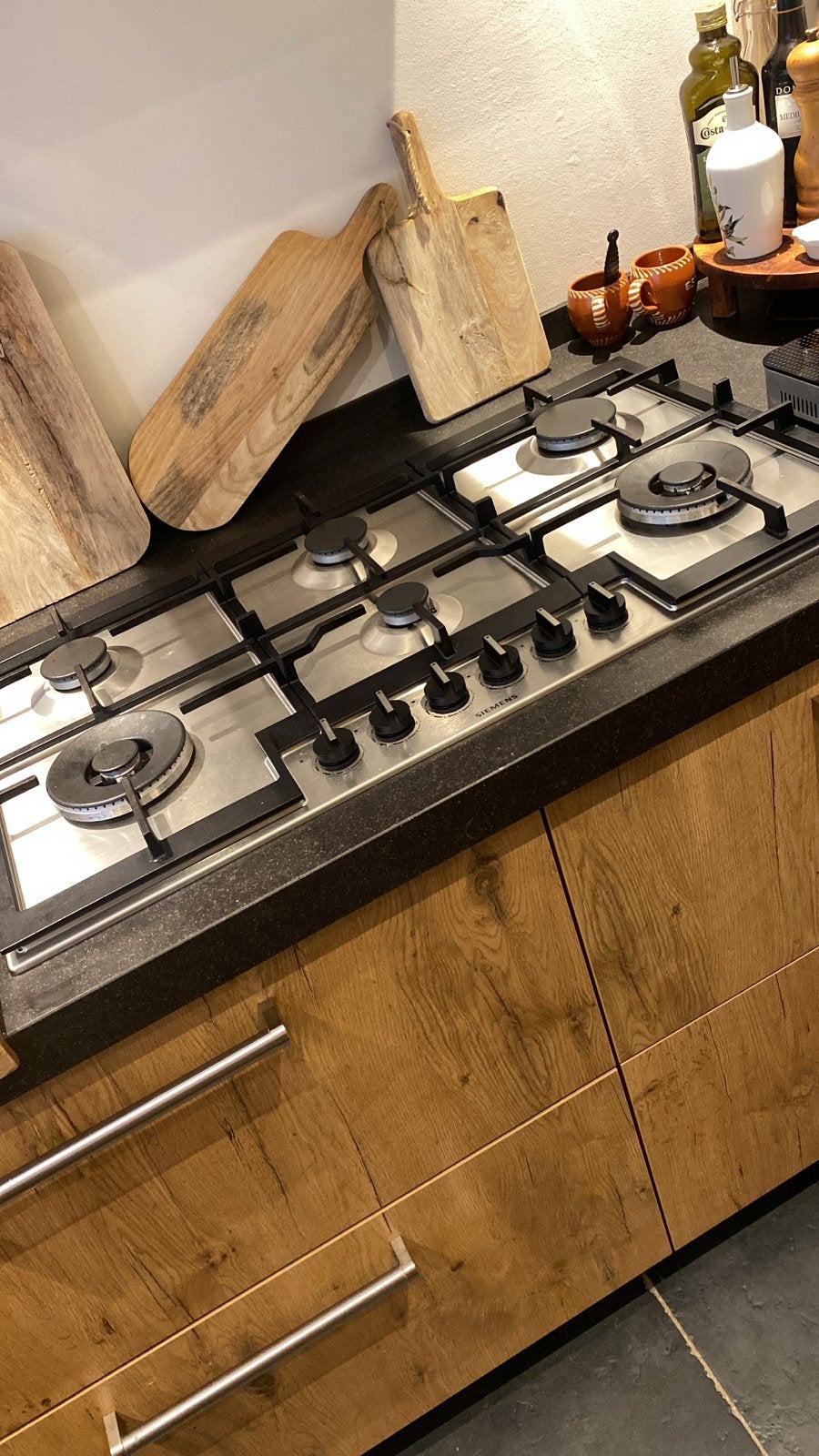 Siemens gaskookplaat met 6 pitten - Inbouw, Ophalen, Gebruikt, Minder dan 85 cm, Inbouw
