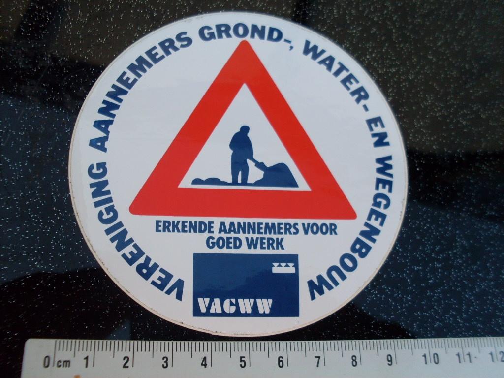 sticker bagww vereniging aannemers grond water wegen bouw, Verzenden, Zo goed als nieuw, Bedrijf of Vereniging