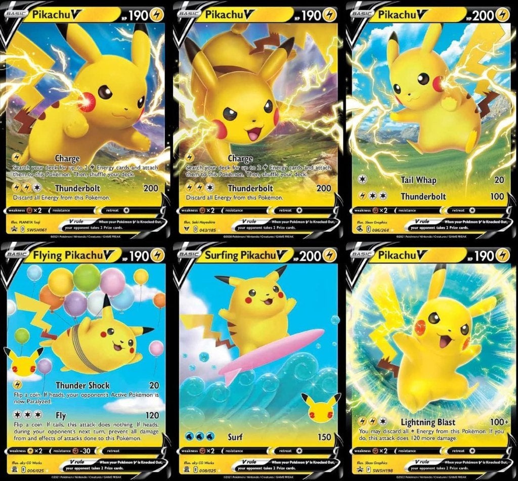 Pokémon Pikachu V Kaarten Collectie (6 stuks), Ophalen of Verzenden, 1970 tot heden, Overige typen