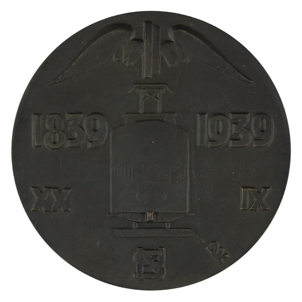 Dubbel VPK 1939 Frits van Hall : Nederlandse Spoorwegen, Postzegels en Munten, Verzenden, Brons, Nederland