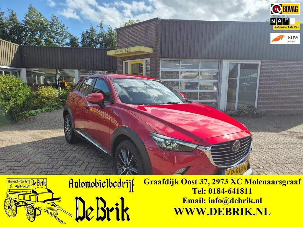 Mazda CX-3 2.0 SkyActiv-G 120 GT-M, leder, trekhaak, stoelve, Auto's, Voorwielaandrijving, 1998 cc, Stof, Gebruikt