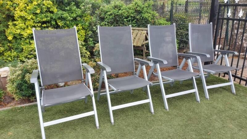 6 nette tuinstoelen, Tuin en Terras, Tuinstoelen, Ophalen, Gebruikt, Verstelbaar