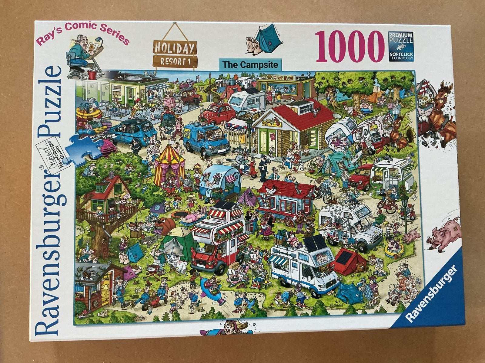 Ravensburger Legpuzzel 1000 stukjes - resort 1 The Campsite, Ophalen of Verzenden, 500 t/m 1500 stukjes, Zo goed als nieuw, Legpuzzel