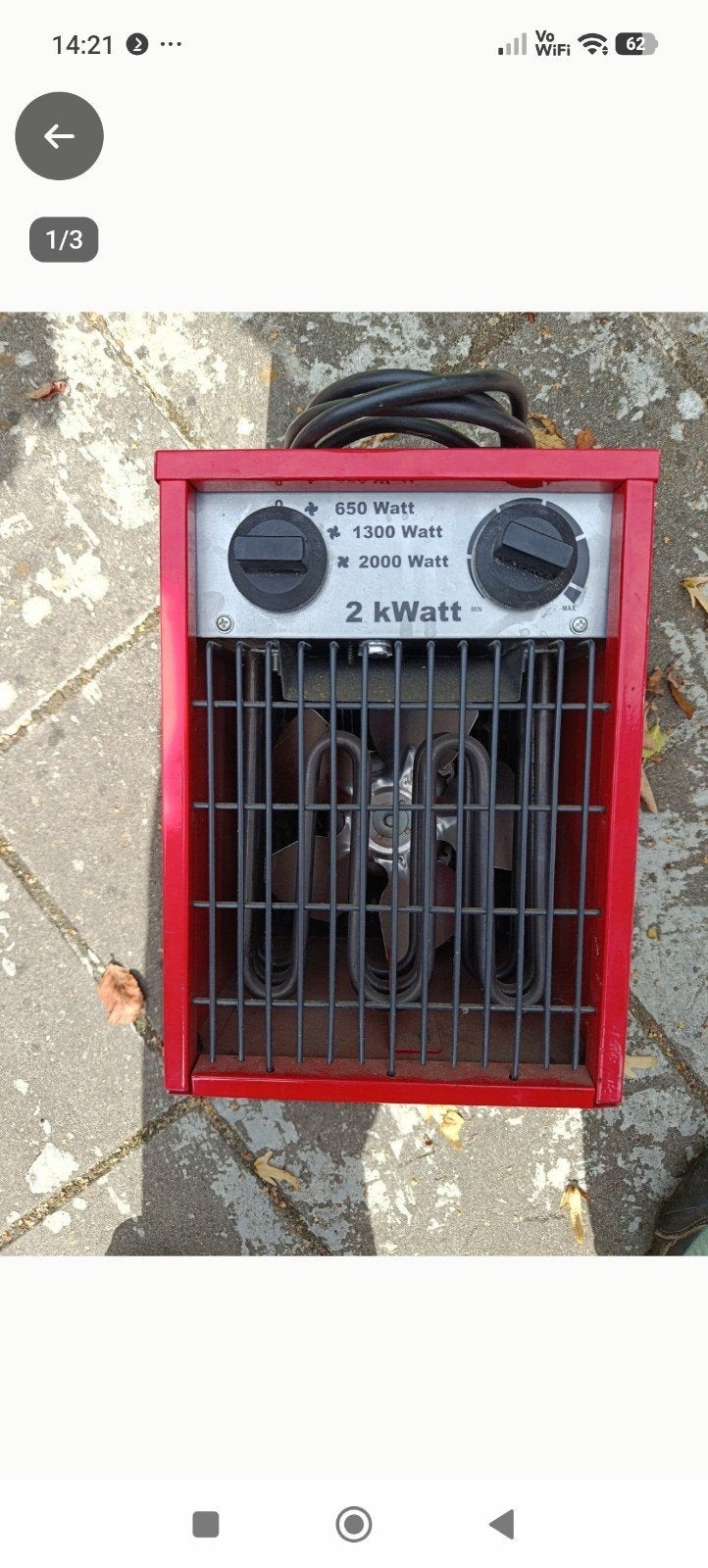 Elektrische kachel 2000W - Krachtige verwarming, Gebruikt, Overige soorten, Elektrisch, Ophalen of Verzenden