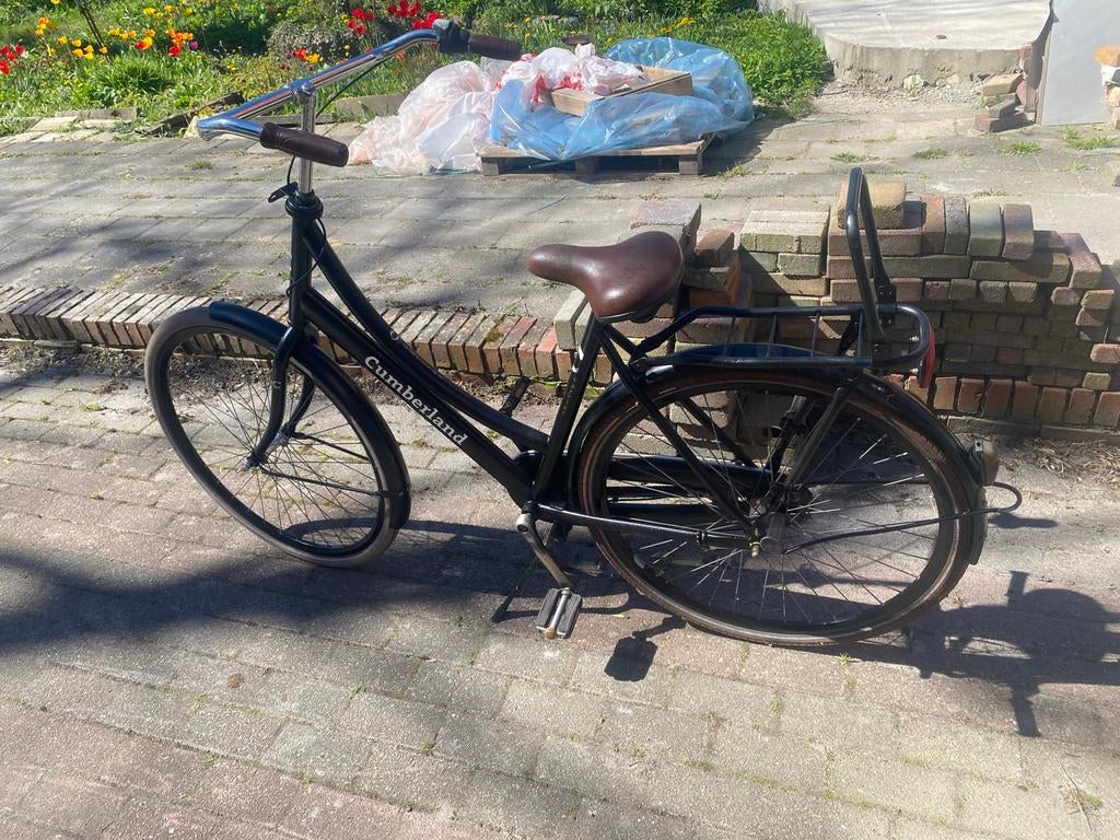 Cumberland damesfiets, zwart, met bagagedrager, Terugtraprem, Ophalen, Overige merken, 53 tot 56 cm