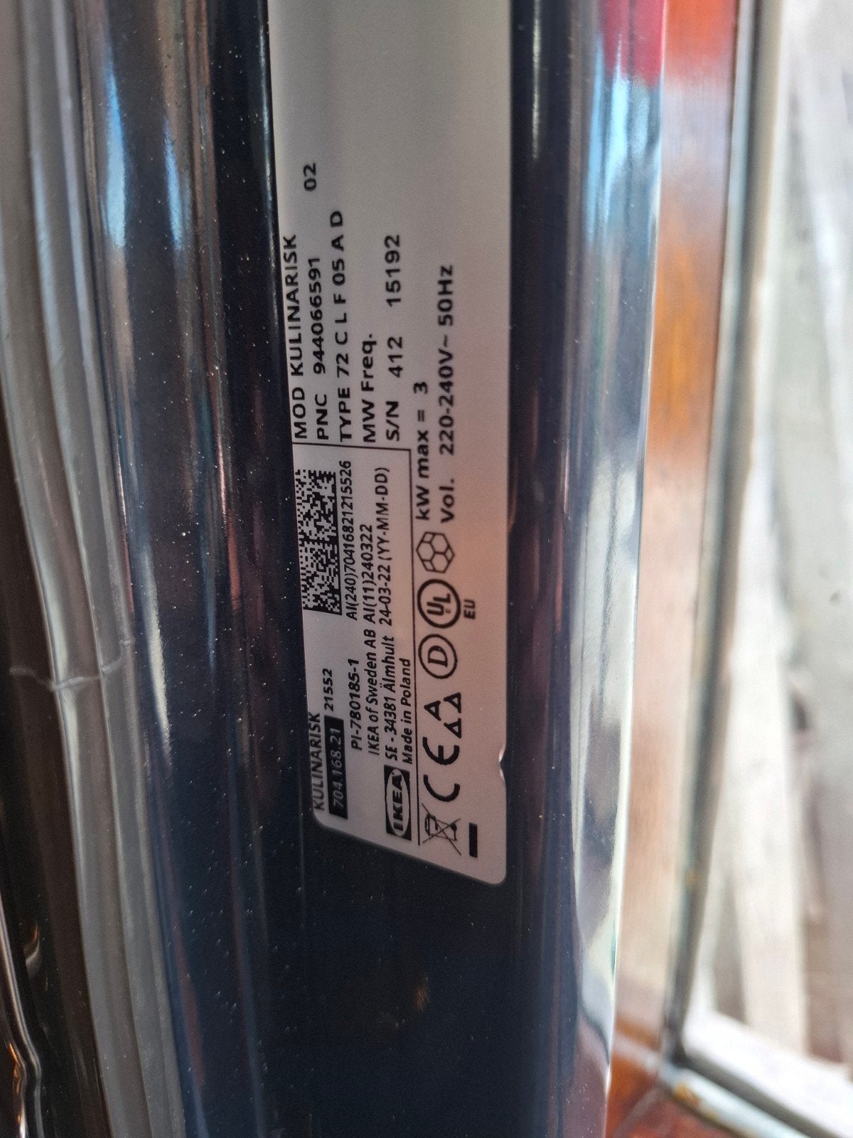 IKEA KULINARISK Oven met grill, zo goed als nieuw, Witgoed en Apparatuur, Ovens, 45 tot 50 cm, Ophalen of Verzenden, Zo goed als nieuw