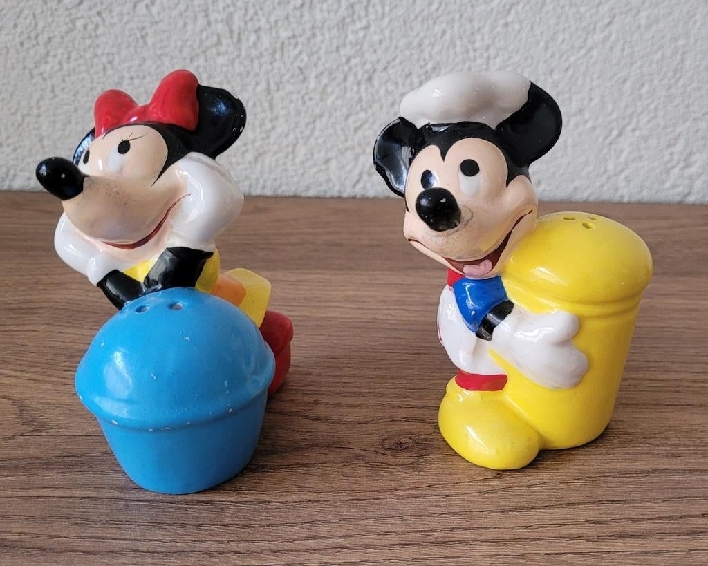 Mickey en minnie peper en zout stelletje, Ophalen of Verzenden, Mickey Mouse, Beeldje of Figuurtje