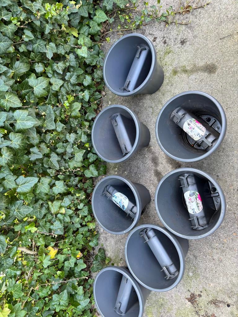 7 stuks plantenpotten voor over de schutting - Grijs, Tuin en Terras, Bloembakken en Plantenbakken, Kunststof, Gebruikt, Minder dan 30 cm
